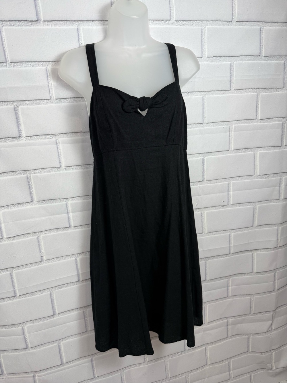 LOFT Black Sleeveless Bow Front coquette feminine Dress Size S - Picture 7 of 13